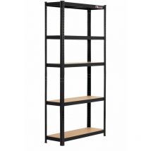 Rhino Racking - Six Bay 5-Tier Garage Shelving Unit 180x90x30cm Black 200kg per tier