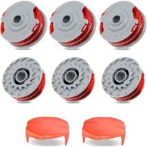 Rqiurpn - 6 bobines de fil pour coupe-bordure Flymo FLY021 513937190,double bobine nylon standard avec alimentation automatique,avec 2