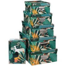 6 boîtes multicolore coins métal - 5five