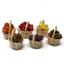 Cestini con Frutta Set da 6 Miniature 10806