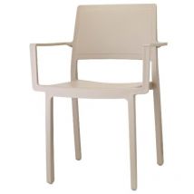 Scab - Fauteuil design, 4 Chaises accoudoirs jardin Kate design Taupe en Plastique design