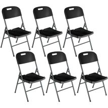 7h Seven House - Lot 6 chaises pliantes avec poignée 47x58x87cm 7house