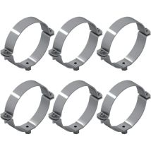 6 Collari per Tubi in Acciaio Zincato - Raccordi per Tubi - 6 Pezzi - Diametro 110 mm