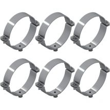 6 Collari per Tubi in Acciaio Zincato - Raccordi per Tubi - 6 Pezzi - Diametro 125 mm