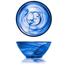 Set 6 coppette alabastro in vetro blu cm14 - H&h