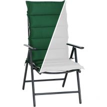Detex - 6 Coussins de chaise avec dossier et attaches Bicolores Coussin Fauteuil Intérieur Extérieur Gris-Vert
