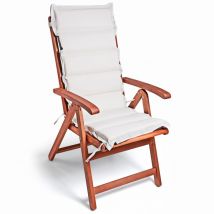 6 Coussins de chaise avec dossier et attaches Bicolores Coussin Fauteuil Intérieur Extérieur Crème-anthracite