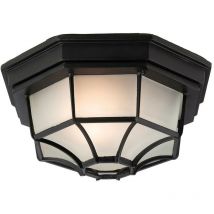Firstlight - 1 Licht 6 Panel Laterne - Deckenleuchte schwarz IP43, E27