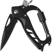 6 en 1 mousqueton multifonction, Multifonction Randonnée, avec Mousqueton, Outils Multifonction Ouvre-Bouteille Brise - vitres et tournevis pour le
