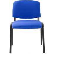 Idralite - 6 Gepolsterte Stühle Stapelbar Aus Stoff Blau - Büro Versammlung Warteraum