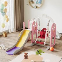 Eifson - 6-in-1-Kinderspielplatz mit Schaukel, Rutsche, leicht zu erklimmender Treppe, Rutsche, Basketballkorb, Teleskop, Stauraum, Kletterspielzeug