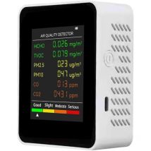 6 in 1 PM2.5 PM10 HCHO TVOC CO CO2 Rilevatore multifunzionale della qualità dell'aria CO Anidride carbonica Formaldeide Monitor LCD Schermo grande