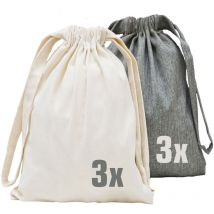 6 Leinen Look Packbeutel - 32x32cm Reisebeutel Packtaschen Koffer Organizer Set