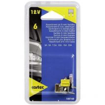 Cartec - 6 mini-fusibles assortis 3A 5A 7.5A 10A 15A 20A