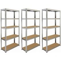 Monster Racking - 6 Rayonnage en Acier Galvanisé Galwix, 150kg/étagère, 75cm x 30cm x 150cm Garage Atelier Bricolage Entrepôt Rangement outils