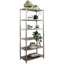 Shelfr - 6 Niveaux Étagère en Acier Inox jusqu'à 240kg - 74x41x170 Rangement Métallique