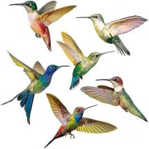 Lot de 6 autocollants anti-écrasement pour fenêtre Autocollants pour fenêtre colibri Autocollants pour fenêtre oiseau