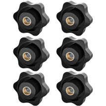 6 Pack Bouton de Serrage M8, Ecrou Étoile, Bouton de Serrage à Filetage Moleté, Écrou De Serrage M8, Étoile Tête Écrous De Serrage Bouton,pour les