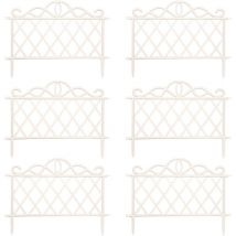 Redwood Leisure - Pack of 6 27cm White Plastic Garden Patio Lawn Border Fence Edging