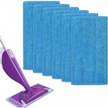 Swiffer - 6 paños de repuesto reutilizables WetJet Mist de microfibra para limpieza de suelos (azules, 6 unidades)