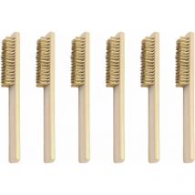 Jeu De Brosses Métalliques 6 Pièces, Brosse En Laiton, Brosse Métallique Avec Poils En Laiton 200 mm, Pour L'élimination De La Rouille, De La Saleté