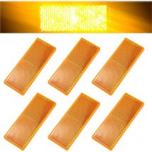 6 pcs Catadioptre Rectangulaire Jaune 10 4cm Catadioptre Remorque Autocollant Catadioptre Moto Adhesif Catadioptre Camion Reflecteur Remorque pour