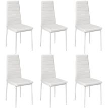 Jeobest - Lot de 6 chaises Chaise de Cuisine avec pieds en métal pour Salle à Manger Salon Cuisine Blanc