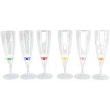 Jeffergarden Verre à Cocktail lumineux led, verre à Champagne innovant ktv ps, ensemble de gobelets à vin 6 pièces