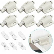6 pcs Loqueteau Magnétique à Pression Loquet Aimanté en Plastique Loquet Magnétique à Fermeture Douce pour Porte Cabinet Tiroir Placard Coulissante