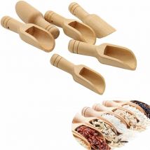 Fei Yu - 6 pcs Mini cuillère en Bois, Petite Cuillère à Sel de Bain Cuillère en Bois, pour épices, la Cuisine, Cuillère, Ustensiles de Cuisine, Lait,