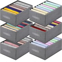 6 Pcs Organisateur Armoire Vetement, Pliable Boite de Rangement Vetement Dressing, Organisateur Dressing avec Poignée, Rangement Sous Vetement,