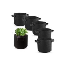 Ahlsen 6 Pcs Sac Plantation, Non Tissé Pot en Tissu avec Poignées pour Plantation Pommes de Terre Tomates Fraises Végétale Fleurs et Autres Plantes