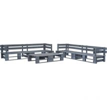 Maison Chic - 6 pcs Salon de jardin, Ensemble table et chaises de jardin palette bois gris togp97795 design in