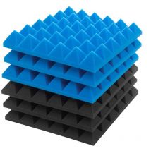 6 pezzi 12 x 12 x 2 pollici insonorizzato schiuma studio schiuma acustica pannello parete isolamento acustico schiuma studio piastrelle da parete