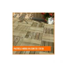 Dck Group - 6 pezzi Piastrelle per Decking Quadrate Legno fsc Giardino Patio Esterno Piastrelle Decorative 50x50 cm