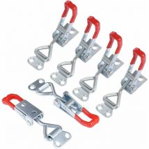 6 Pieces 4001 Metal Toggle Locks Adjustable Rocker Latches Carpenter Lever Latch Tightening Latch Door Quick Release 100Kg / 220 Lbs Capacity