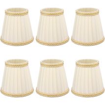 Jeffergarden 6 pièces petit abat-jour Clip sur tambour abat-jour tissu pour lustre bougie ampoules accessoires d'éclairage