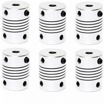 6 Pièces Couplages Flexibles,Coupleur D'arbre,Accouplement D'arbre,Accouplement Flexible,5mm à 8mm,pour 3D Lmprimante Machine,Stepper