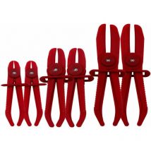 6 Pièces Jeu de Pince Durite Carburant,Pinces Tuyaux Rouge,Outil de Serrage pour Tuyaux Flexibles,Pince à Collier de Serrage,pour les Tuyaux de