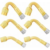 Swyeoot - 6 Pièces Pneu Valve Rallonge, 45°, 90°, 135° Extension Valve Pneu Valve De Adaptateur Raccord Prolongateur Coude, Embout De Gonflage Coudé