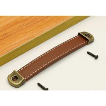 6 Pièces Poignées d'Armoire en Cuir Poignées de Tiroir de Meuble de Cuisine en Cuir Poignées de Porte de Meubles de Cuisine Poignées en Cuir avec Vis