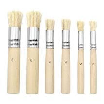 Sjqka - 6 Pièces 3 Tailles Pinceaux à Pochoir en Bois Pinceaux à Craie Ronds Pochoir Naturels Purs Brosse pour Meubles, diy Projet d'Artisanat