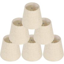 Houhence - 6 Pièces Abat-Jour pour Lampes de Table Lampe, abat jour clip, abat jour ,Remplacement Abat Jour en Lin Petits Abat Jour avec Clip pour