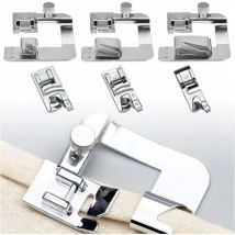 6 Pièces Accessoires de machine à coudre ourlet ourlet pied 4/8' 13mm 6/8' 19mm 8/8' 25mm