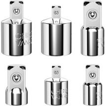 6 Pièces Adaptateur Douille, Adaptateur Cliquet, Adaptateurs de Douille, Adapter 1/4' à 3/8', 1/2' à 3/8', 3/8' à 1/4', 3/8' à 1/2', 1/2' à 1/4',