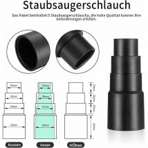 6 Pièces Adaptateurs Tuyau Aspirateur, Adaptateurs Connecteur Embout de Tuyau Aspirateur pour Aspirateurs d'atelier Universel