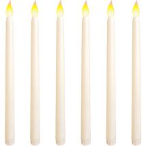 6 Pièces Bougie Led Flamme Vacillante, Bougie d'Ivoire Électrique Fonctionnant sur Piles, Fausse Bougie Décorative pour Mariage, Pâques, Fête,