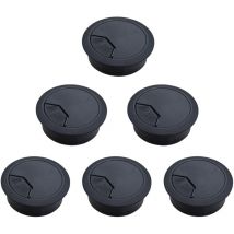 6 Pièces Cache-Câble en Plastique pour Tables,Passe-câbles de Bureau,Encastrable Passe Câble,Cache Cable Bureau,Passage de Câble,pour
