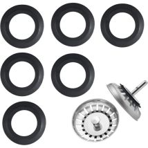 6 Pièces joint evier cuisine,Joint en Silicone pour Paniers Filtrants, Joint d'évier de Rechange en Caoutchouc,54mm Extérieur, 32mm Intérieur,