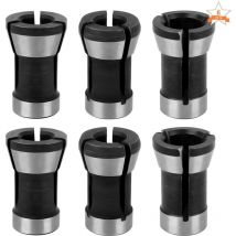 6 pièces mandrin mandrin, mandrin adaptateur accessoires mandrin mandrin fraiseuse mandrin accessoires de travail du bois 6mm 6.35mm 8mm FDC